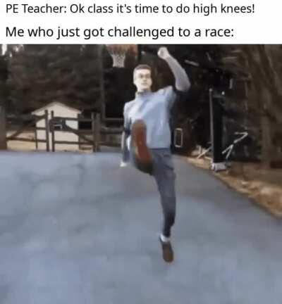 High heels can't stop me from a race.