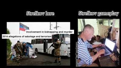 Strelkov lore vs. Strelkov gameplay
