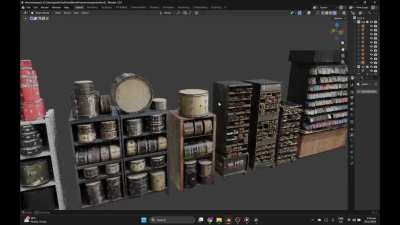 Store shelves modelled from photos