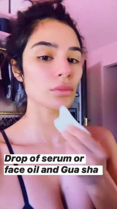 She takes great care of her skin