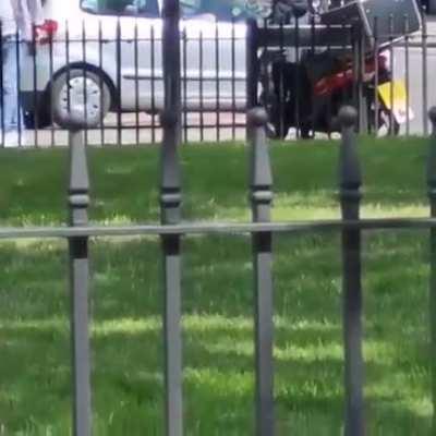 Little kid on a moped pulls a knife on two men who stuck their fingers up at him