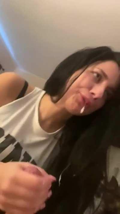 When your boyfriend knows you don't like cum in your mouth, but he does it anyway