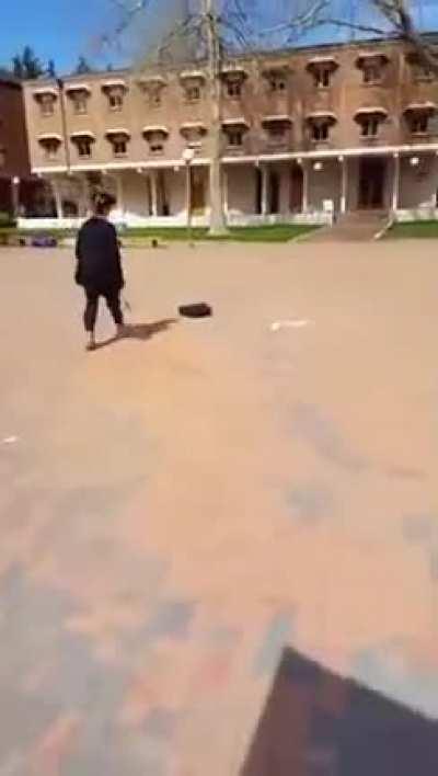 Anti-Trumper going mental over a sign