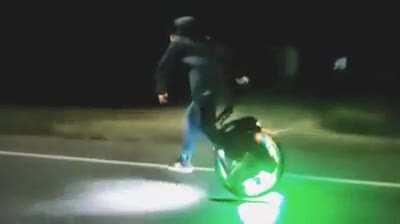 WCGW Riding a mono wheel in a high rate of speed.