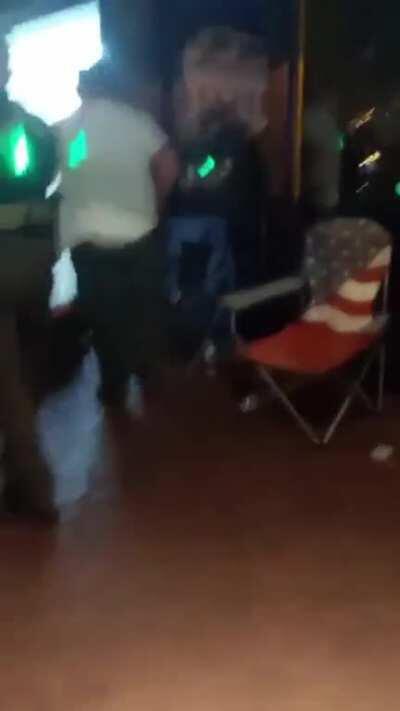 Police organizing with armed alt-right to evade curfew and attack protesters. 