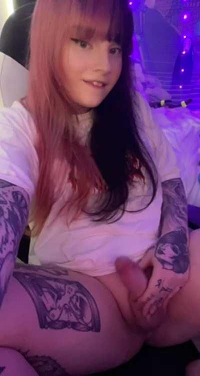 would u sit on this hard girlcock?