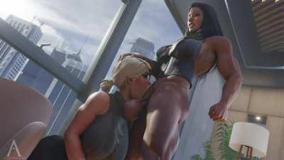 Wonder Woman face-fucking Power Girl (Amazonium) [DC]