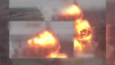 UA POV - A Russian Tank Detonates Causing a Huge Turret Toss - 22nd November 2024