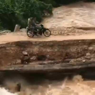 What happens if you drive over this during rushing waters?