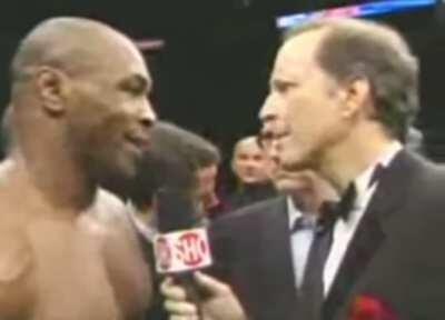 Mike Tyson's back is broken. 