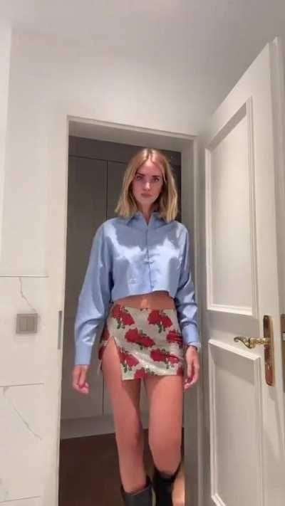 Chiara Ferragni Sexy Miniskirt …