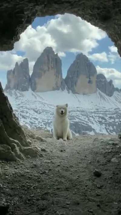 Puppy that moves its ears