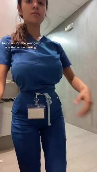 Busty 22 year old in scrubs