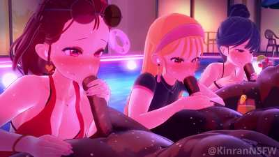 Akane, Ruby & Kana's Deepthroat Training (@KinranNSFW) [Oshi No Ko]