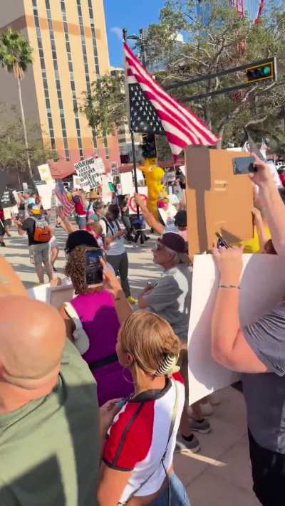 Tampa, FL. Large march to Curtis Hixon Park.