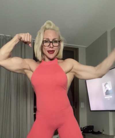 Heard you have a crush on a blonde muscle girl..