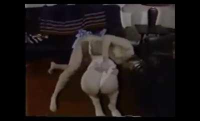 bad quality... girl rips the other girl’s thong with a wedgie during a wrestling match lol