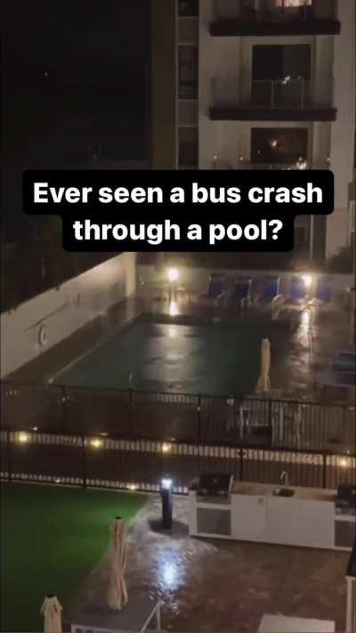 Bus spotted crashing into a pool??(crazy!!)