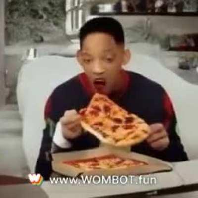 Will Smith eating pizza