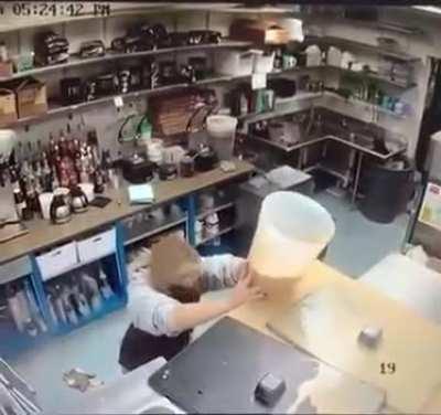 she forgot to open the lid