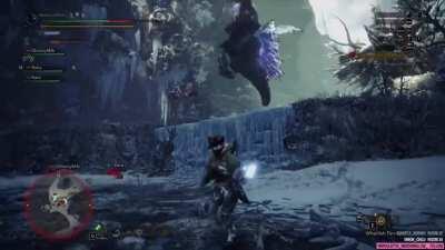 Sparky Anjanath boi slips on an invisible banana peel- friend edited in sound effects