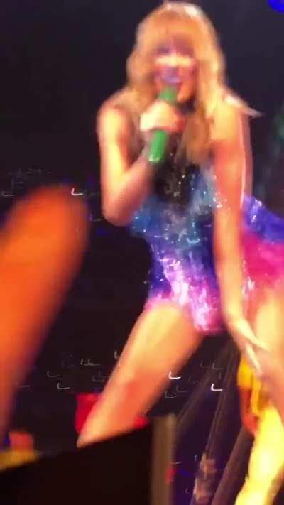 Taylor teasing someone, almost doing a private show for 30 seconds