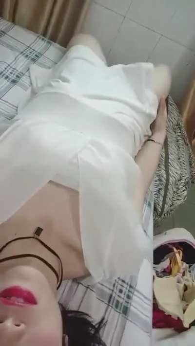 Twitching white tent