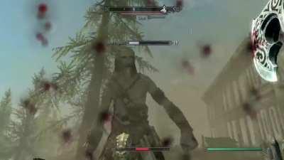 My first time playing skyrim and my first time fighting a giant... Did I do it right?