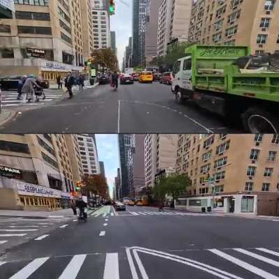 Bike lanes bring order from chaos. (3rd Ave just got green paint)