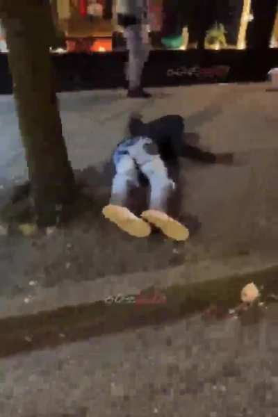 A chaotic street fight