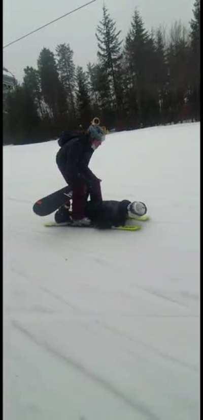 My brother and friend doing a dumb challenge