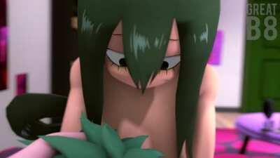 Tsuyu and Mina spitroast Deku (GreatB8 / @GreatB8SFM) [My Hero Academia]