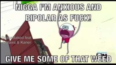 Mordecai and Rigby smoke weed