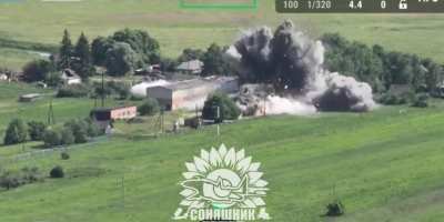 The Ukrainian Armed Forces carried out a MiG-29 airstrike using a guided French AASM HAMMER aerial bomb on a house with 20-30 Russian soldiers, ammunition and equipment in Northern Ukraine. June 2025.