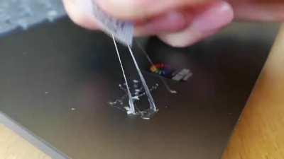 Using glue to remove glue residue left on the sticker