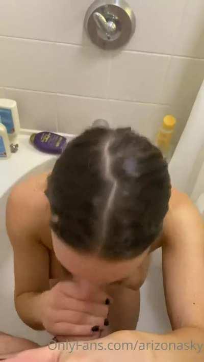 Blows Him to Completion in the Shower