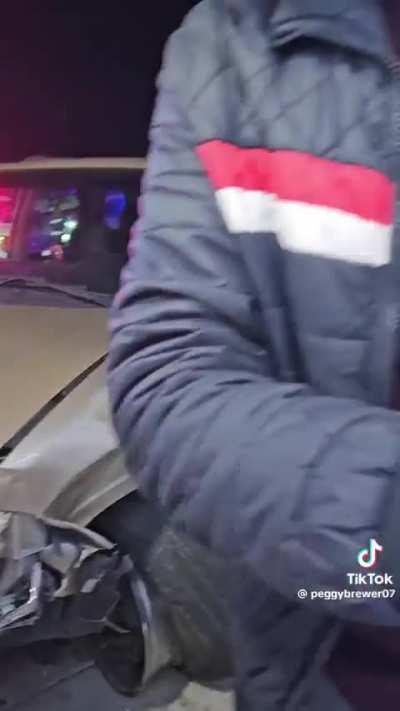 Woman driving erratically in a parking lot