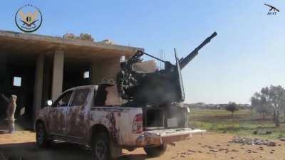 Just a normal your normal artillery anti aircraft Toyota pickup