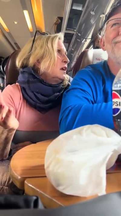 American woman scream at Swedish woman after she asks for her assigned seat, then blame her when someone briefly charges their phone in it while they're gone for an hour.