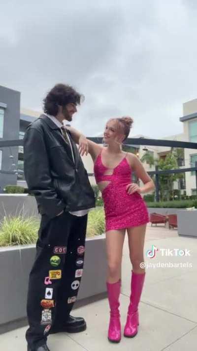 She's definitely dating lucas. The caption says 