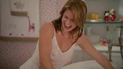 Alice Eve in a wet shirt