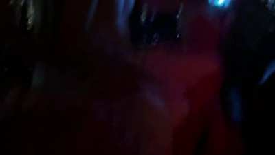 Having fun on a late night dinghy ride.