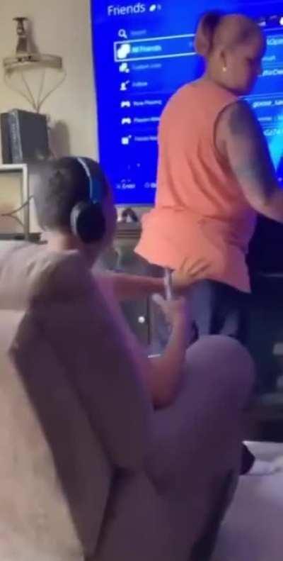 Trying to scare your mother