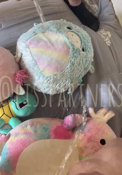 We peed on her plushies together 🤫 