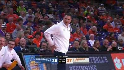 The Morehead State coach and referee Ted Valentine...spank eachother?