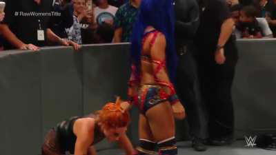 Becky gets dragged like a female dog