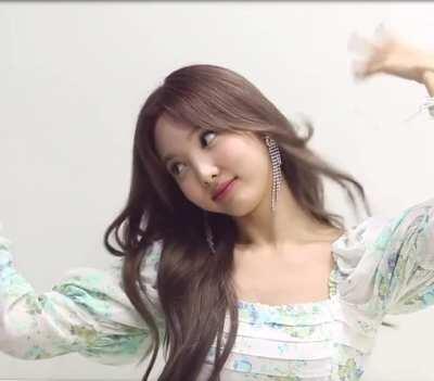 Nayeon - white dress w blue & green accents