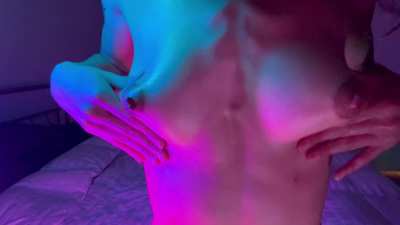 Tubing oil on my Latina tits for you