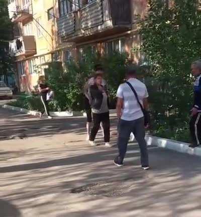 Bullying a woman , then shoving a grown man and then asking what are you going to do about it.