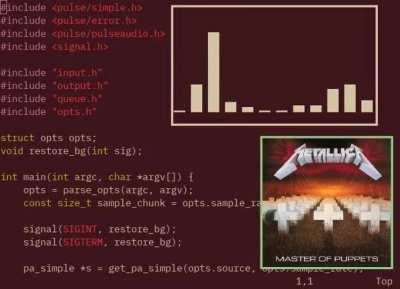 [OC] Audio visualizer that pulses the background of your terminal.